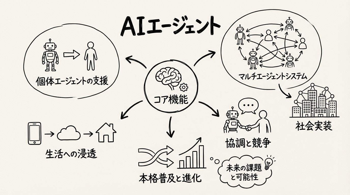 2026年AIエージェント本格普及 - マルチエージェントシステムとA2Aプロトコルが変える企業の未来のイメージ