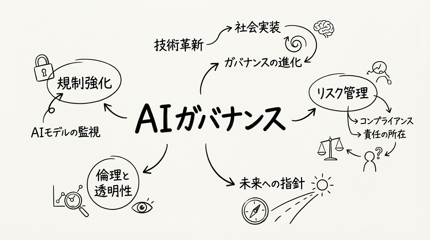2026年AIガバナンスと規制強化：企業に求められる対応と準備のイメージ