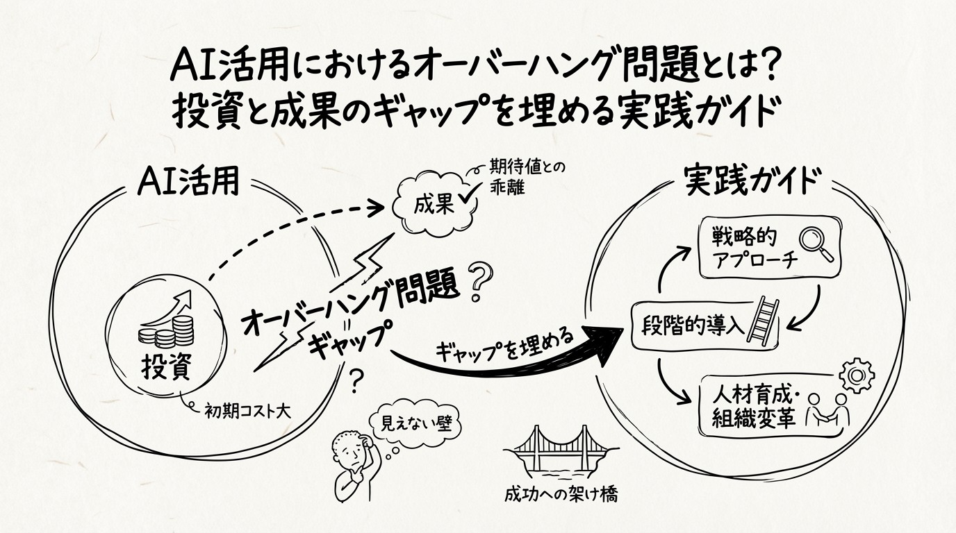AI活用におけるオーバーハング問題とは？投資と成果のギャップを埋める実践ガイドのイメージ