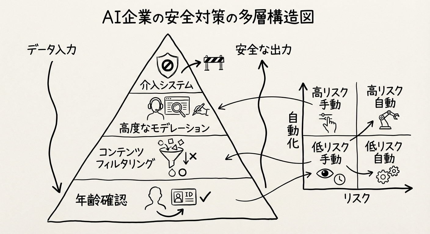 AI企業の安全対策の多層構造