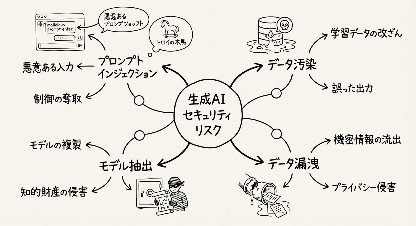 生成AIセキュリティリスクの概念図