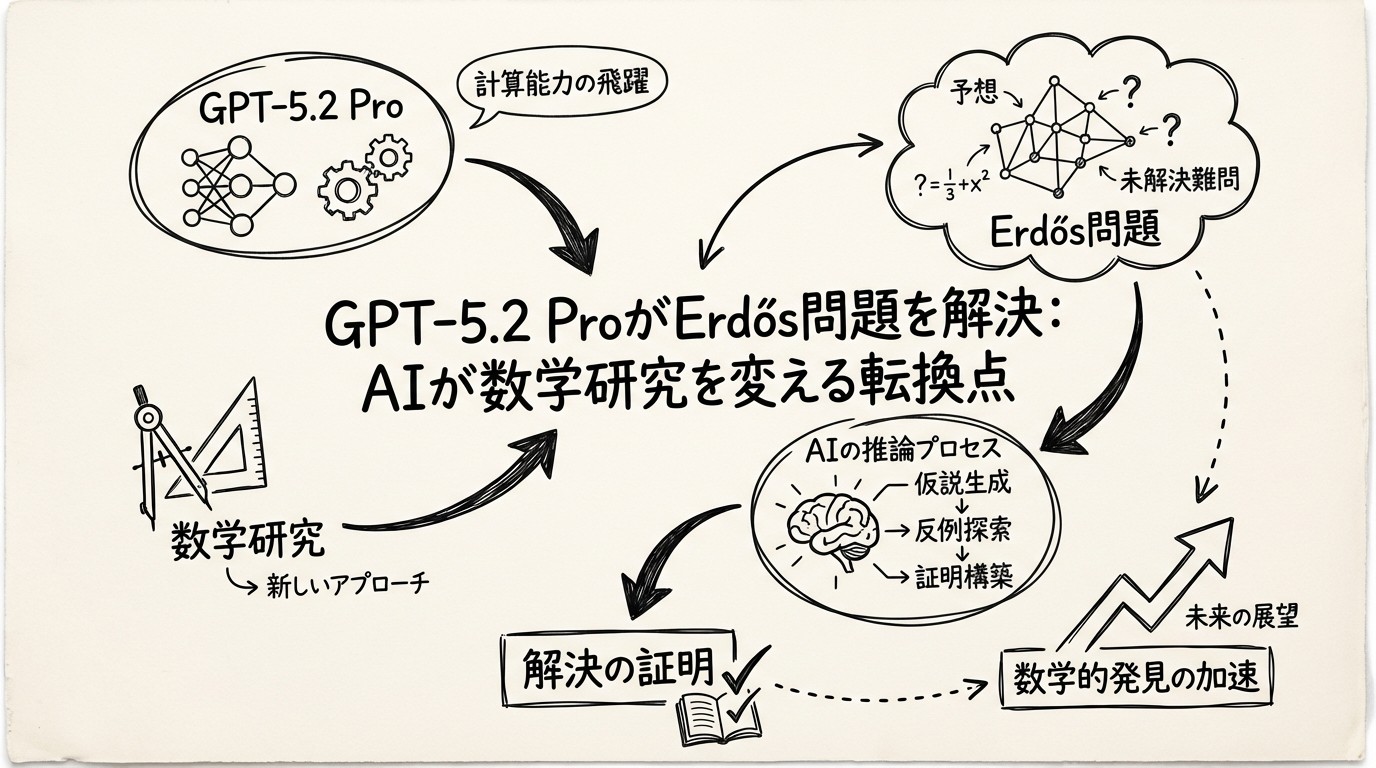 GPT-5.2 ProがErdős問題を解決：AIが数学研究を変える転換点のイメージ