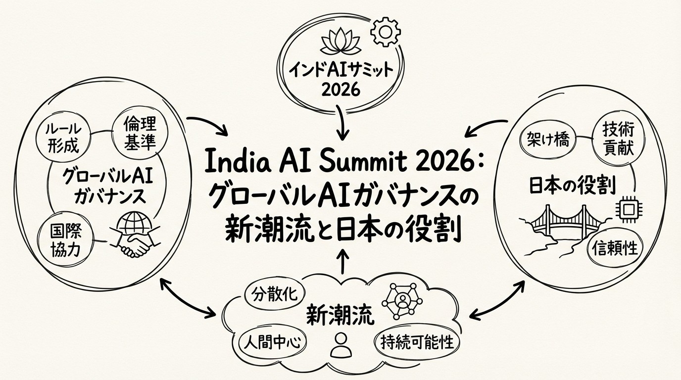 India AI Summit 2026:グローバルAIガバナンスの新潮流と日本の役割のイメージ