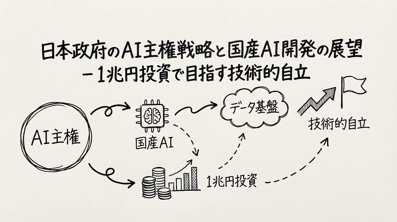 日本政府のAI主権戦略と国産AI開発の展望 - 1兆円投資で目指す技術的自立のイメージ