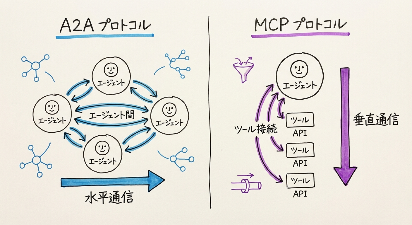 A2AとMCPの比較図
