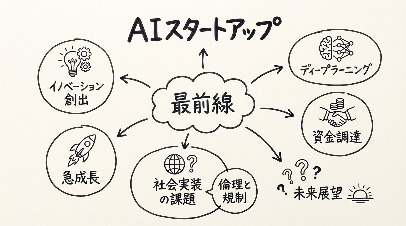 2025年AIスタートアップ最前線：日本発ユニコーンと世界の成功事例のイメージ