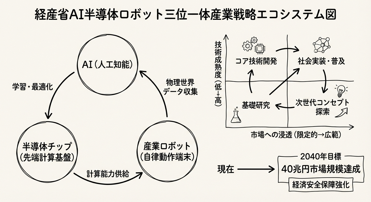 経産省AI・半導体・ロボット三位一体産業戦略のフレームワーク