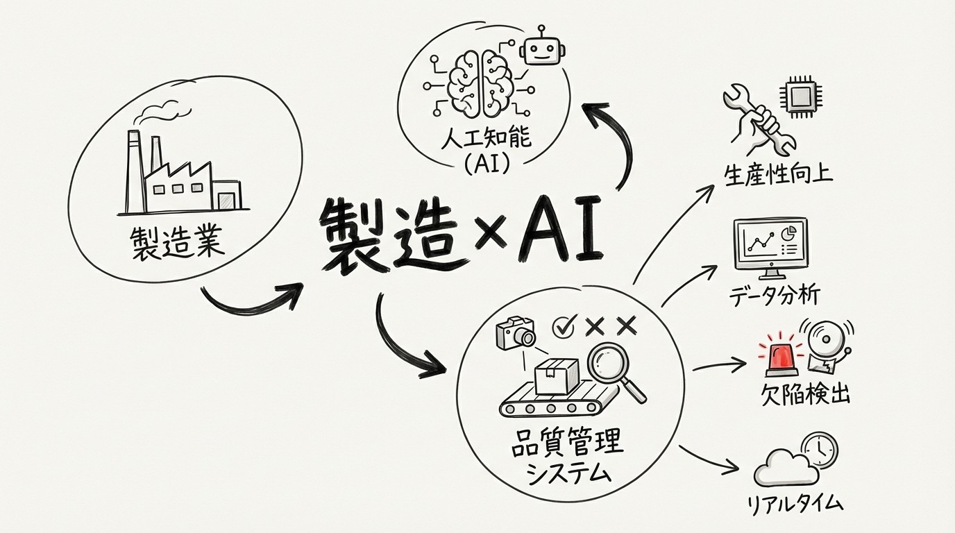 製造業におけるAI品質管理システム導入事例のイメージ