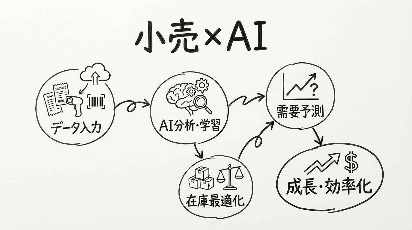 小売業向けAI需要予測システム導入事例のイメージ